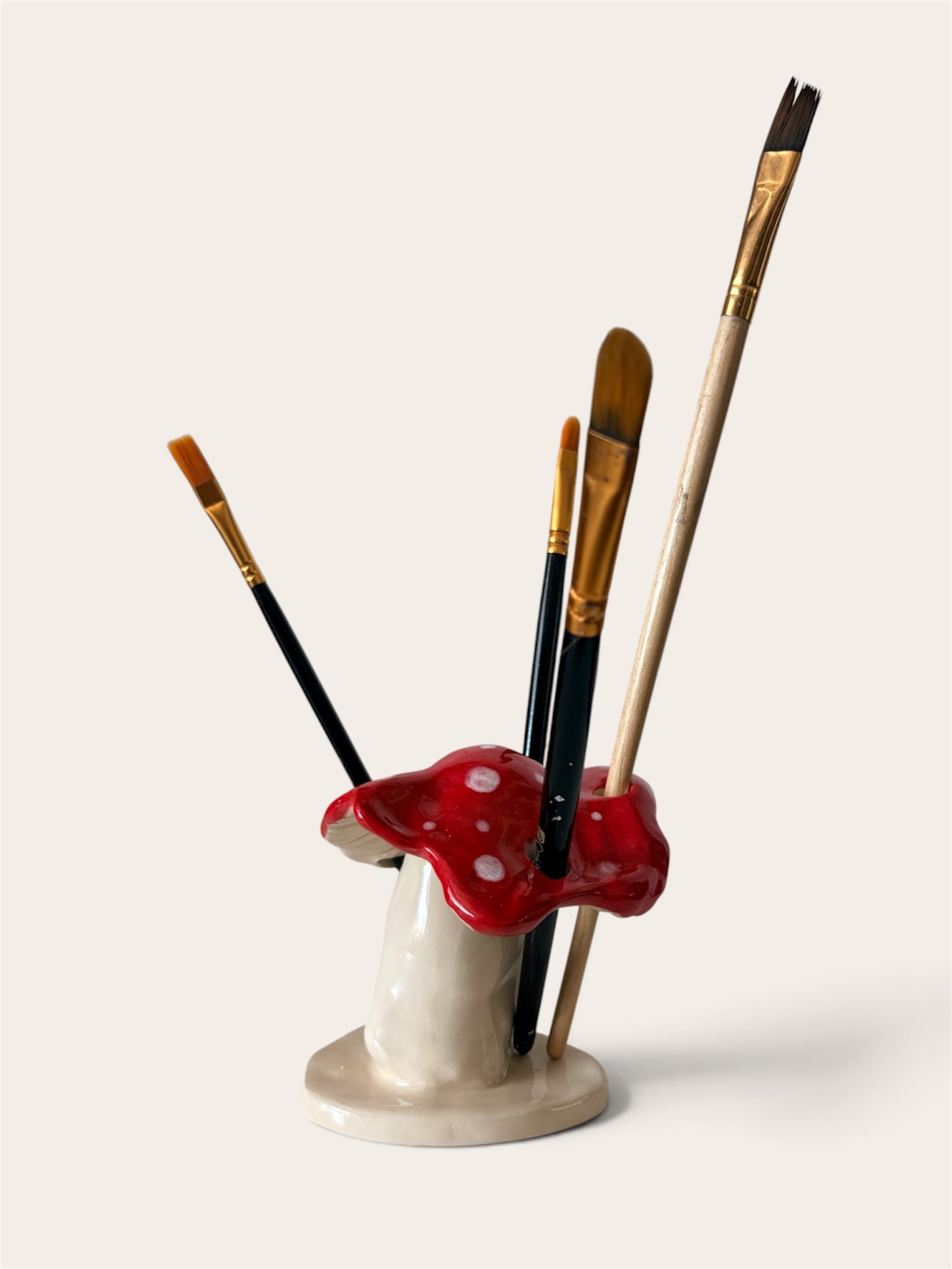 Amanita Mushroom brush holder